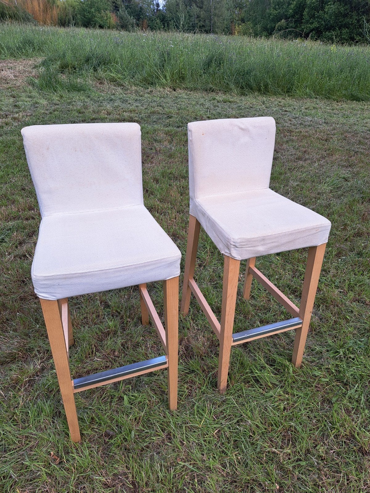 2 barkrukken ikea hendriksdal, Ophalen, Gebruikt, 60 tot 90 cm, Hout