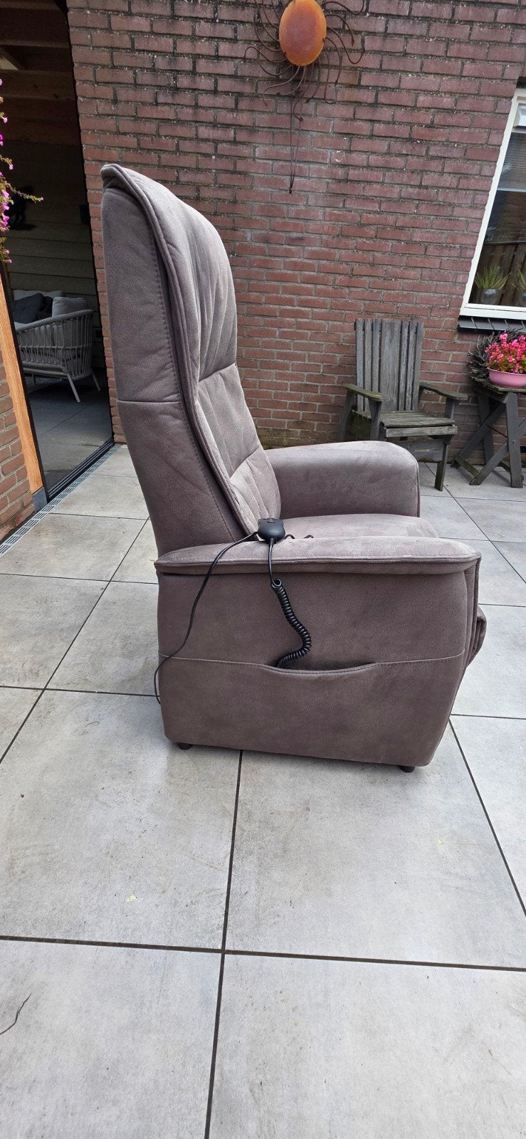 Staopstoel Relaxfauteuil, Ophalen, Minder dan 75 cm, Zo goed als nieuw, Stof