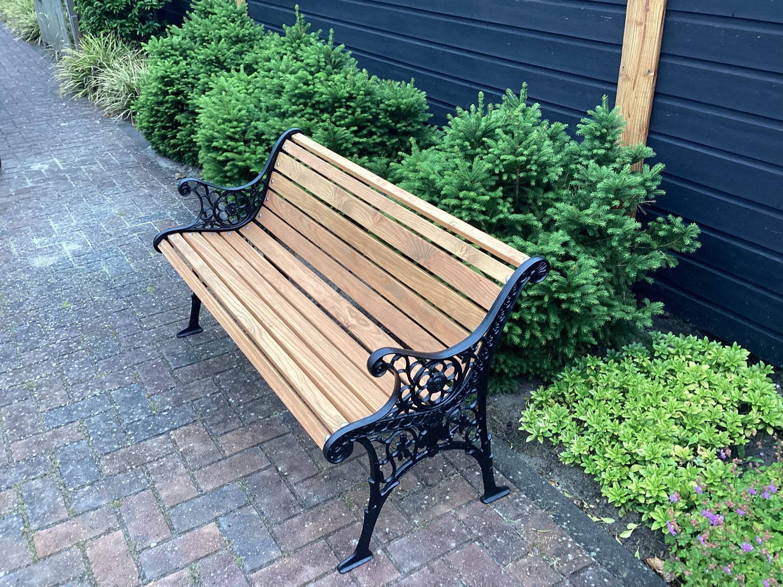 Schitterend gietijzeren tuinbank, Tuin en Terras, Tuinbanken, Ophalen, Zo goed als nieuw, Metaal