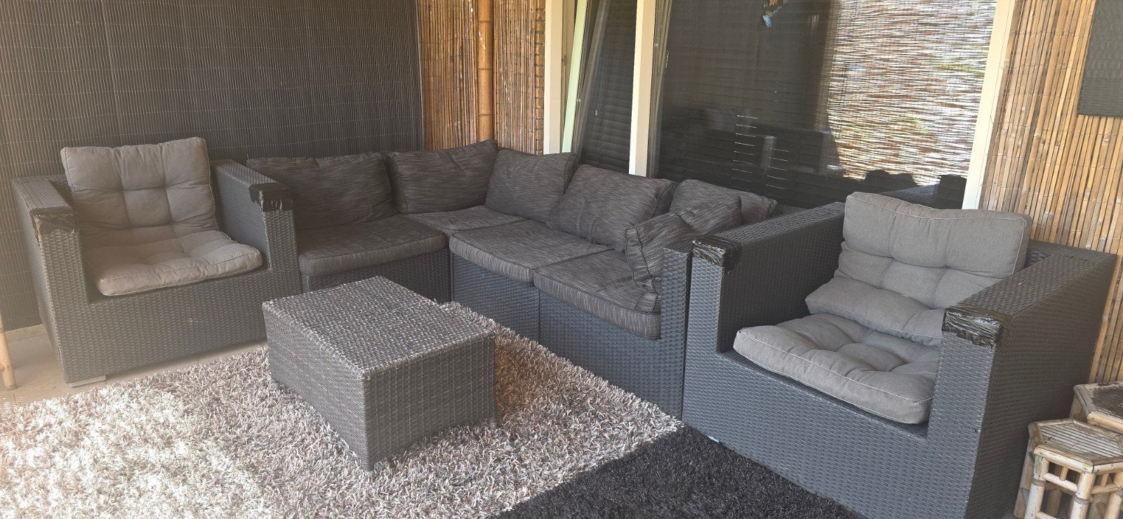 Lounge tuinset, Ophalen, 5 zitplaatsen, Gebruikt, Rotan