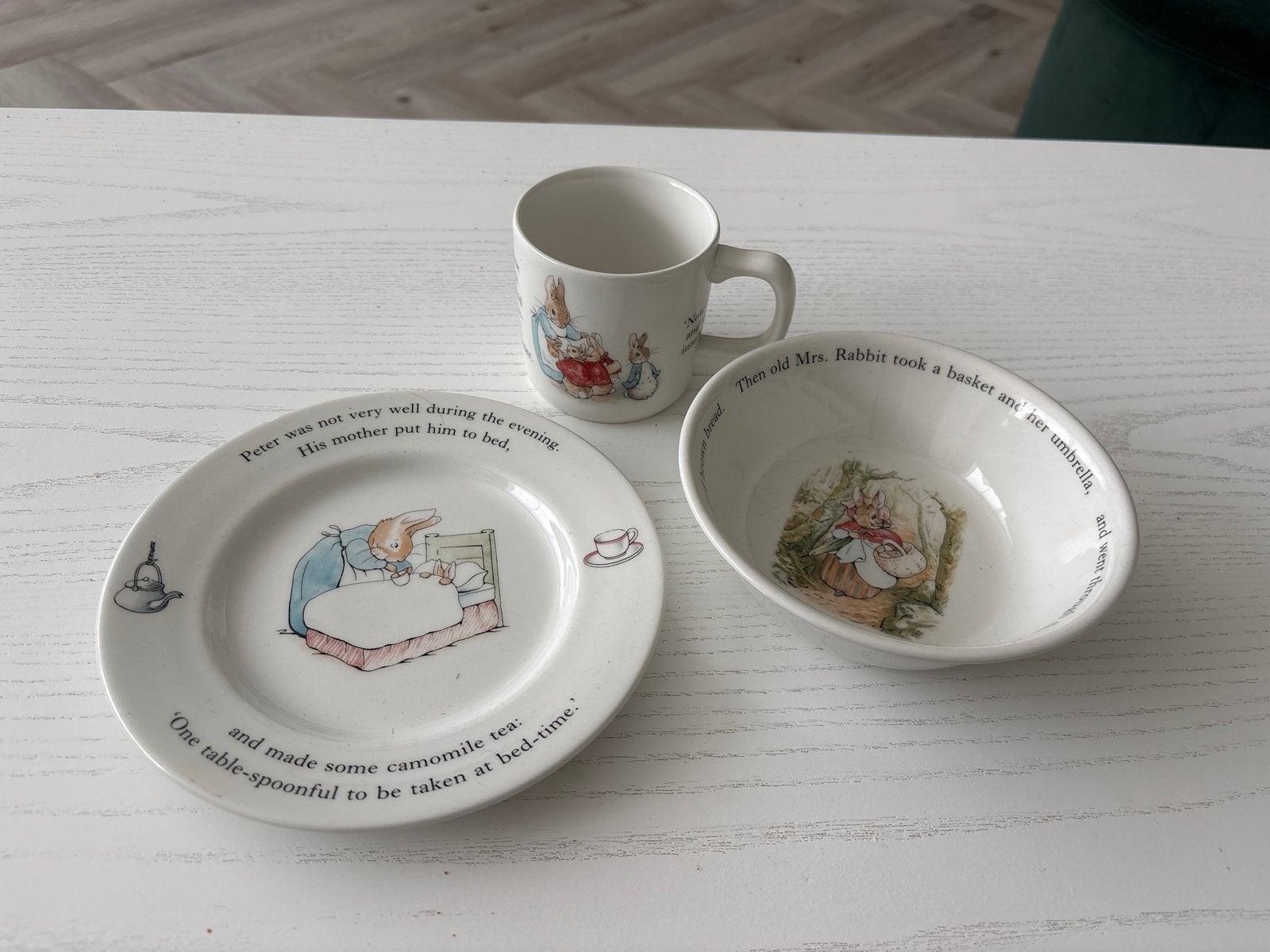 Vintage Wedgwood Peter Rabbit kinderservies, Ophalen, Gebruikt, Klassiek, Wedgwood