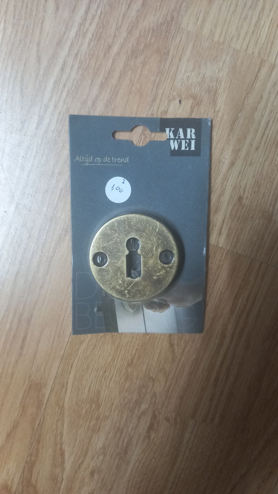 Karwei Sleutelplaatje Antiek Messing, Ophalen of Verzenden, Nieuw, Koper of Messing, Overige typen