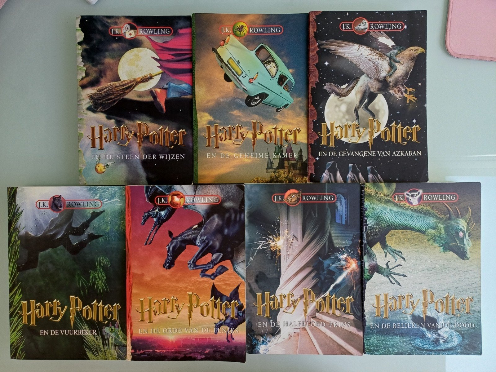 Harry Potter boekenreeks - Complete set (7 boeken), Ophalen, Gelezen, J.K. Rowling, Nederland