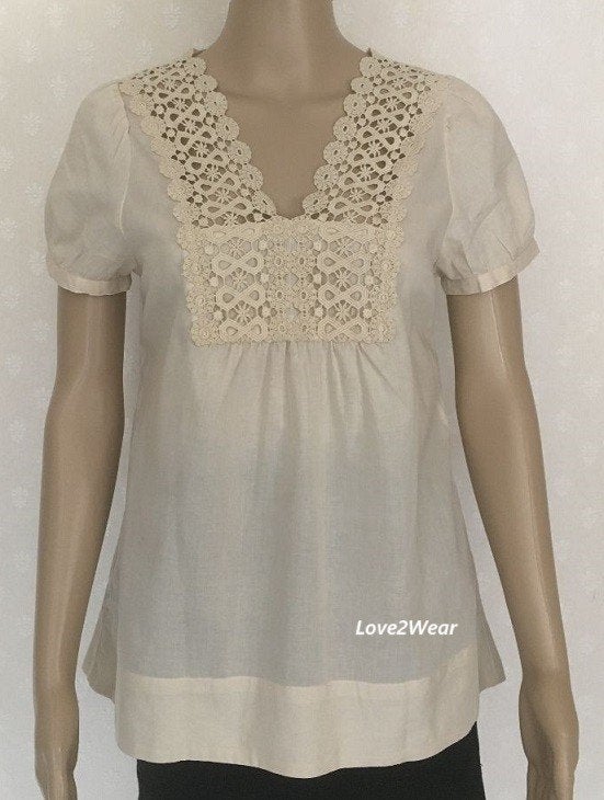 Top crème met half opengewerkt voorpand H&M, Kleding | Dames, H&M, Overige kleuren, Nieuw, Ophalen of Verzenden