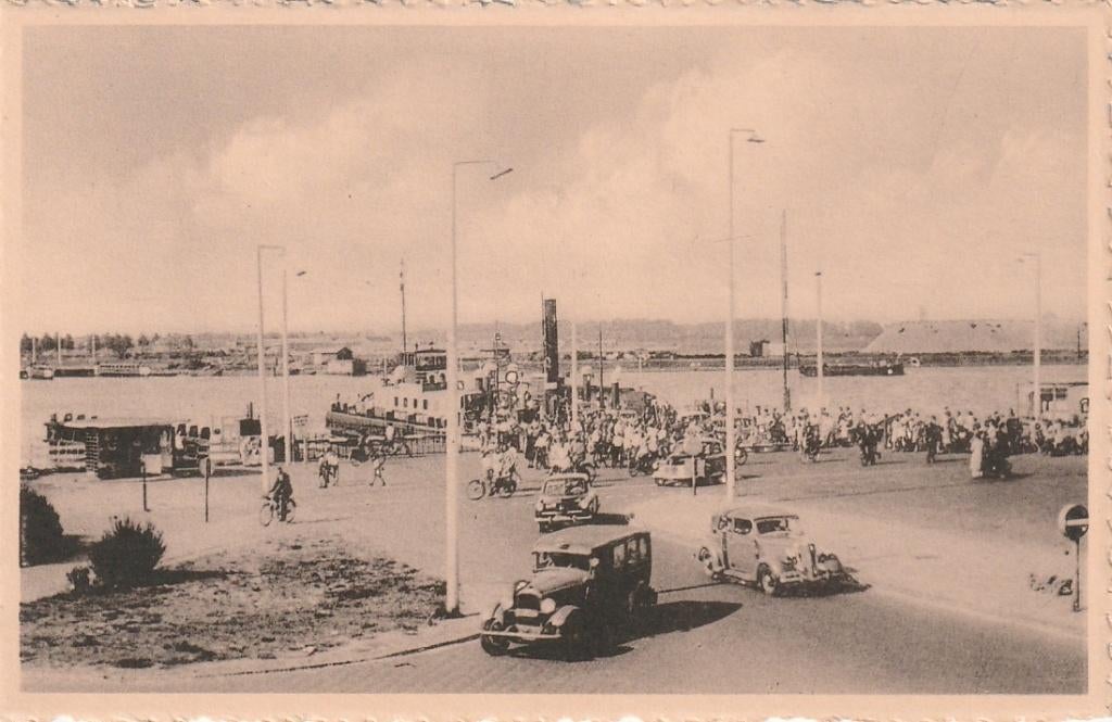 Velsen aankomst Pont Noord zeekanaal auto auto,s, Ophalen of Verzenden, 1920 tot 1940, Ongelopen, Noord-Holland