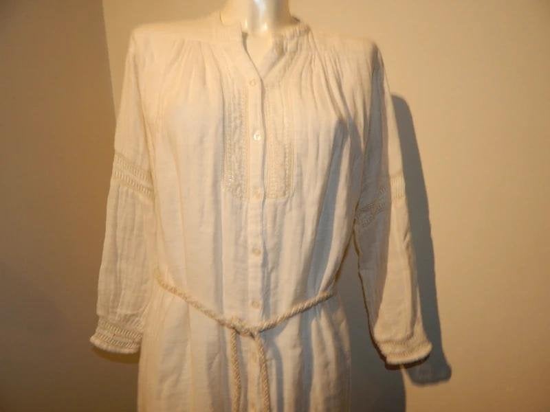 Antik Batik leuke ibiza styl jurk gehaakte delen koort 38, Kleding | Dames, Jurken, Maat 38/40 (M), Verzenden, Wit, Zo goed als nieuw