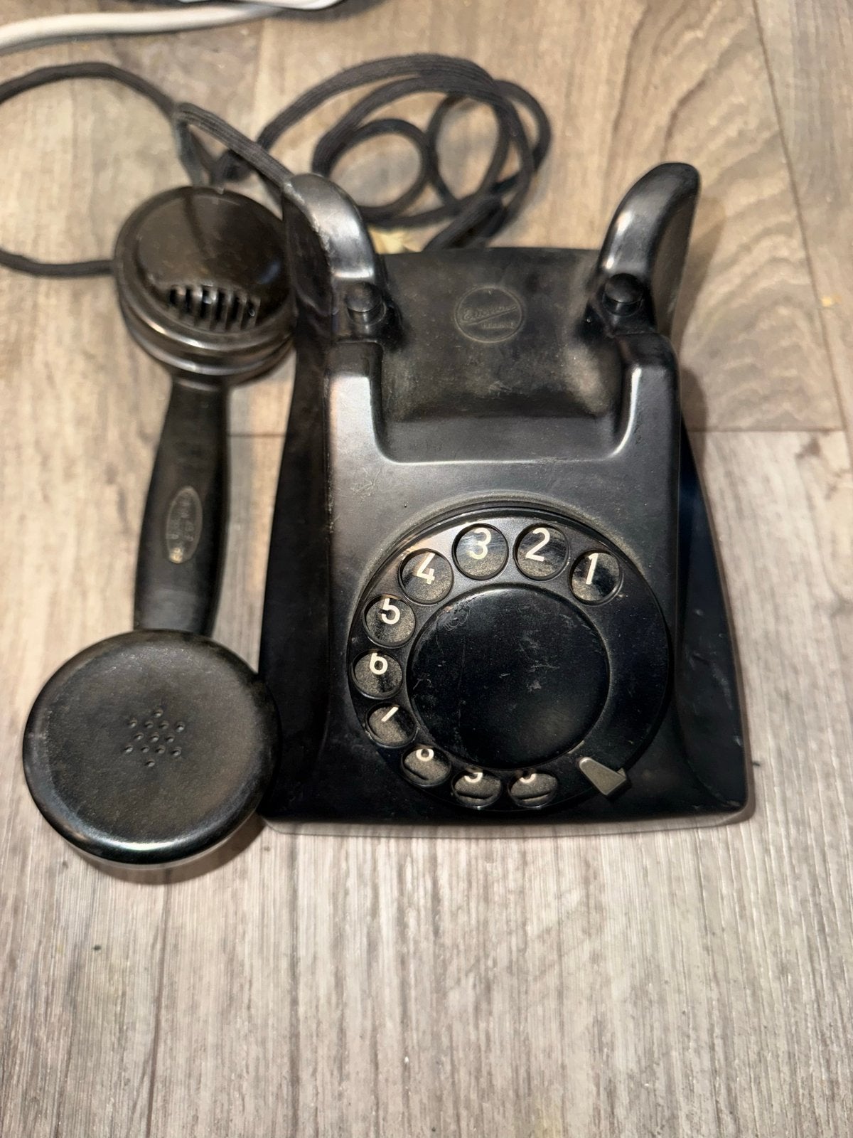Vintage PTT draaischijf telefoon - Zwart, Ophalen of Verzenden