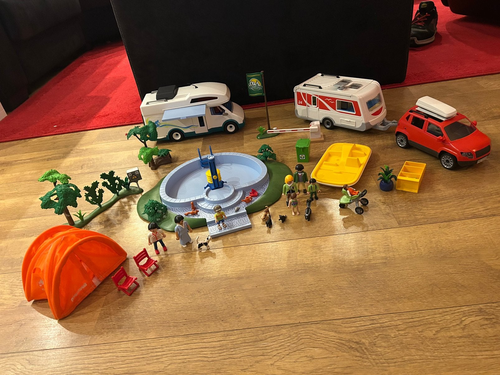 Playmobil camper, auto caravan en camping, Ophalen of Verzenden, Gebruikt