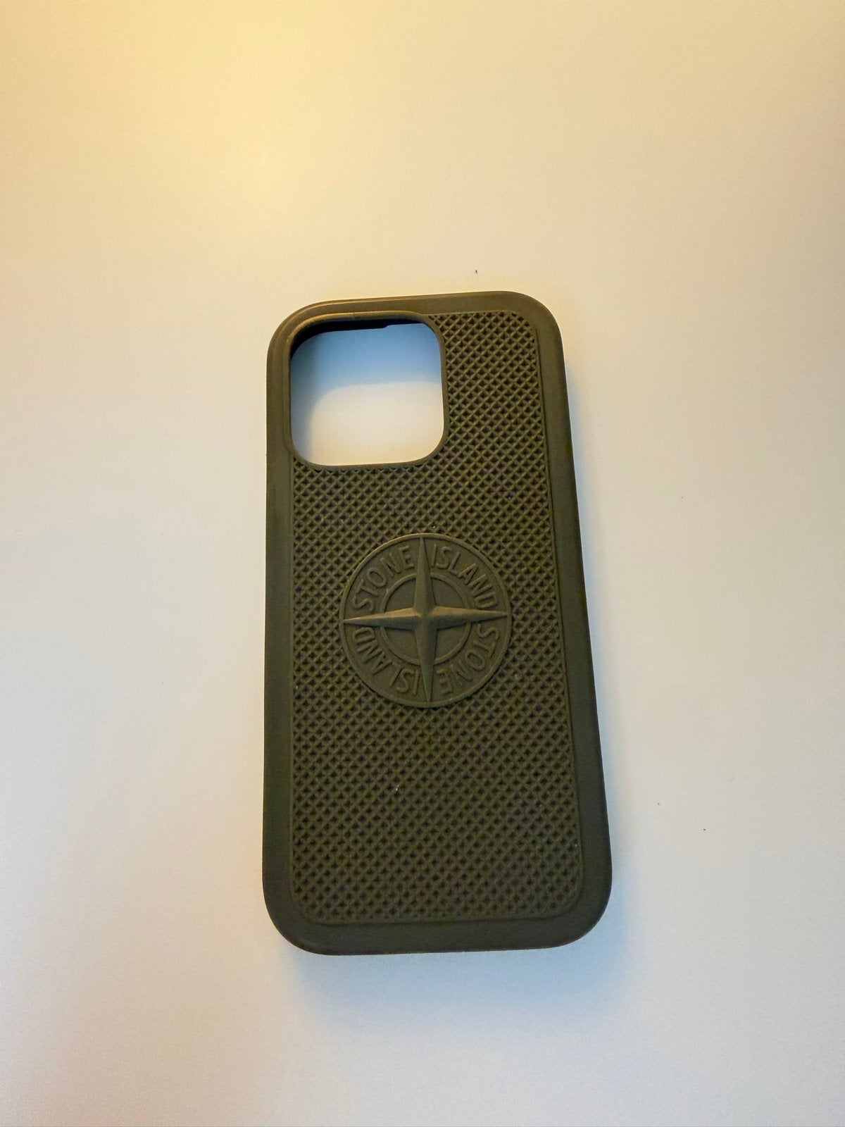 Stone Island iPhone 15 pro Hoesje - Groen, Hoesje of Tasje, Ophalen of Verzenden, Zo goed als nieuw, Schokbestendig