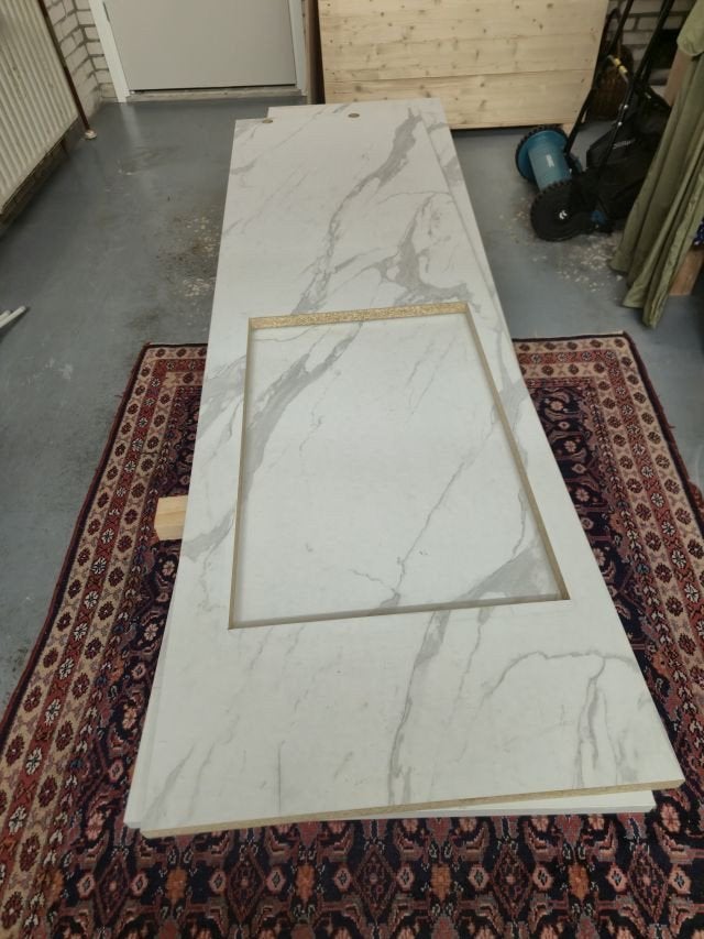 2 keukenbladen, Ophalen, Wit, Zo goed als nieuw, 200 cm of meer