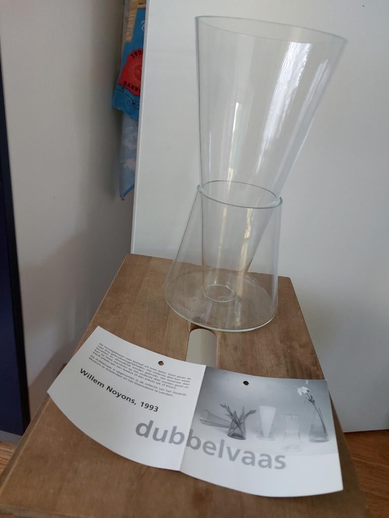 Dubbelvaas design Willem Noyons, 1993, Overige kleuren, Ophalen of Verzenden, Minder dan 50 cm, Glas