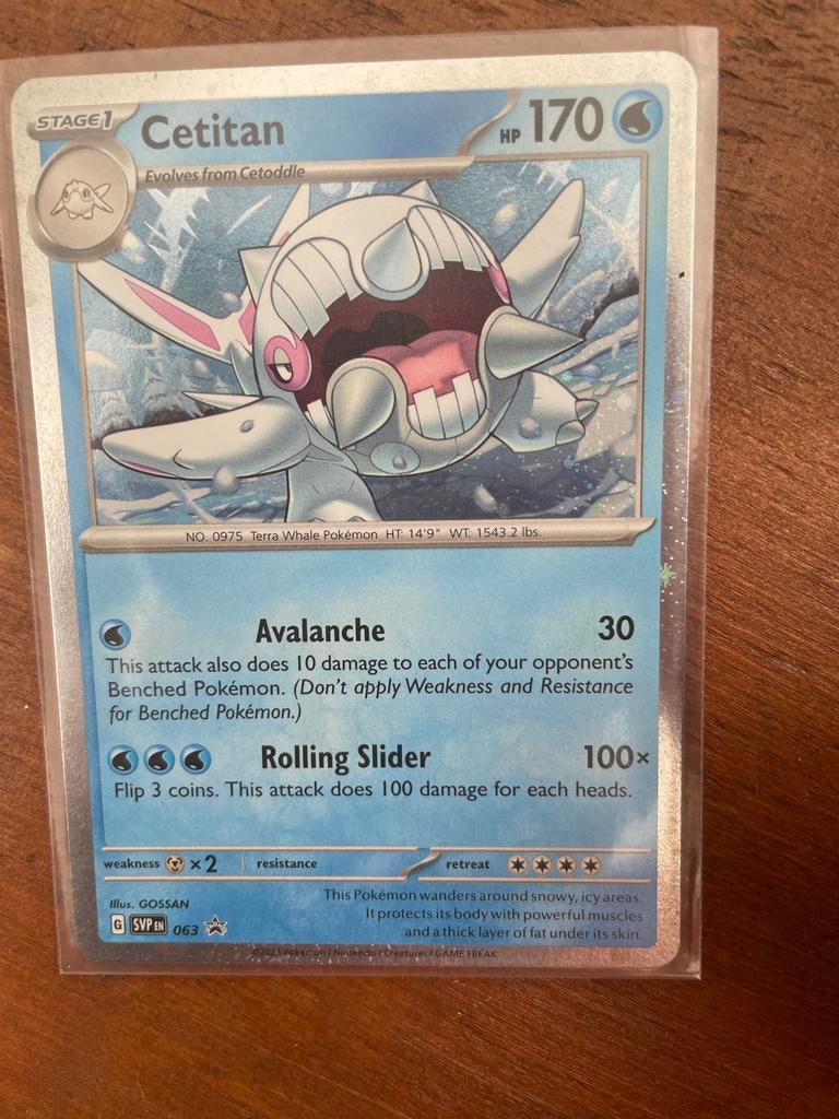 Pokémon Kaart Cetitan 063/197 SVP Promo, Ophalen of Verzenden, Zo goed als nieuw, Losse kaart