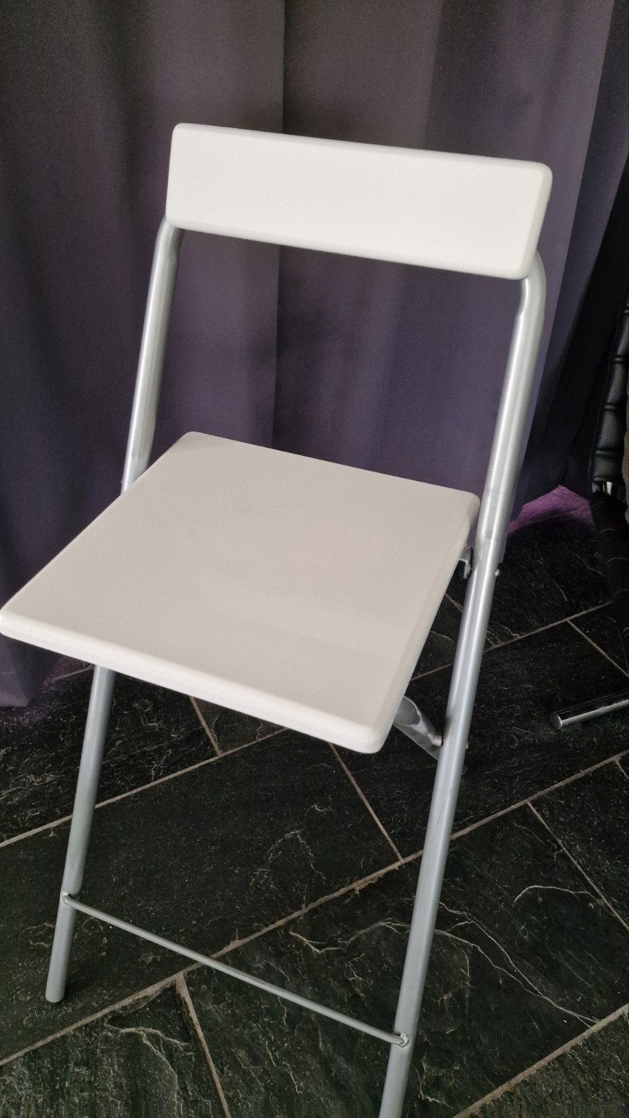 Opvouwbare kruk/stoel - Inter Link SAS - Wit/Grijs, Huis en Inrichting, Stoelen, Ophalen, Gebruikt, Wit, Modern, Functioneel