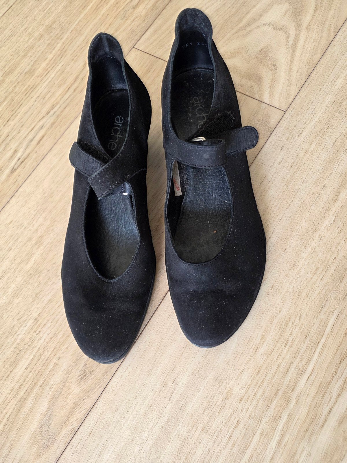 Arche zwarte ballerina's met klittenband, maat 39,5, Kleding | Dames, Schoenen, Zwart, Zo goed als nieuw, Arche, Ballerina's