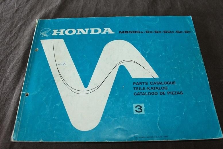 Honda MB50 Sa b c S2c e f 1985  parts catalogue, Fietsen en Brommers, Ophalen of Verzenden