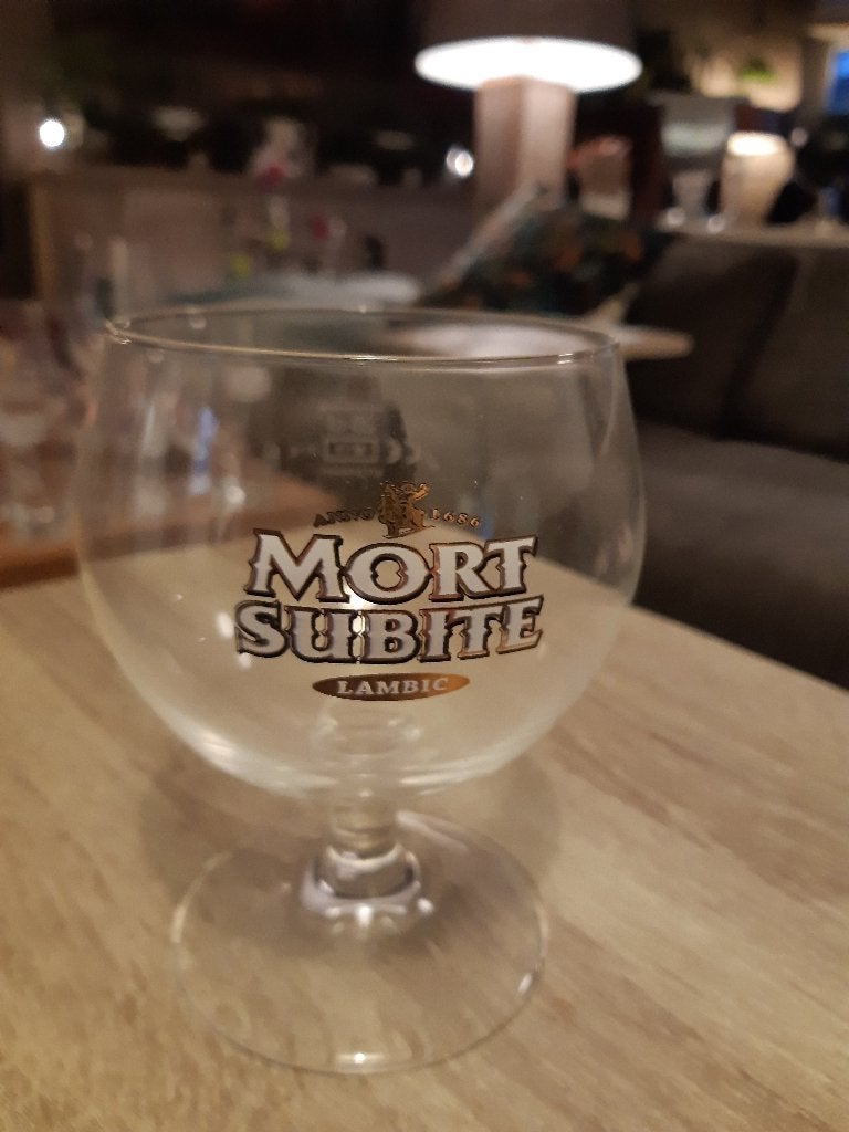 Mort Subite Lambic bierglas (Z209-41), Ophalen of Verzenden, Nieuw, Glas of Glazen, Overige merken
