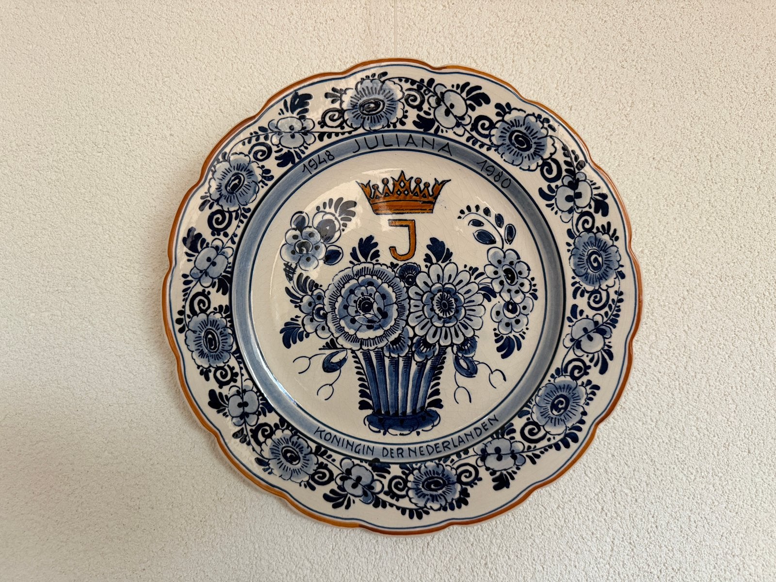 Herdenkingsbord Delfsblauw Juliana 1948-1980, Ophalen of Verzenden