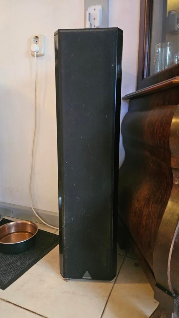 Driade model 9   serie nr 768b Zuilspeaker - Made in Holland, Audio, Tv en Foto, Luidsprekers, Ophalen, Gebruikt, Front, Rear of Stereo speakers