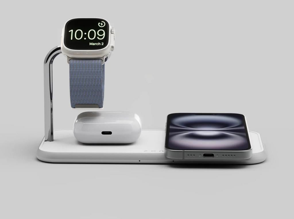 Zens draadloze oplader 3 in 1, Telecommunicatie, Mobiele telefoons | Telefoon-opladers, Ophalen of Verzenden, Zo goed als nieuw