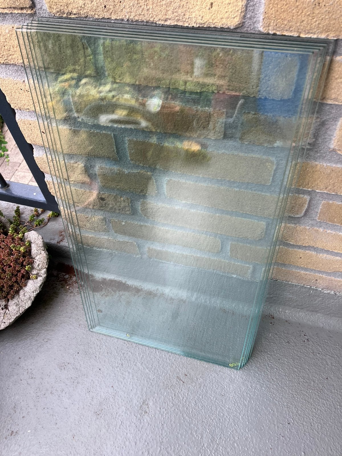 Glas | 5 Glazen panelen | 56x30cm | Geslepen, Ophalen, Zo goed als nieuw, Glasplaat
