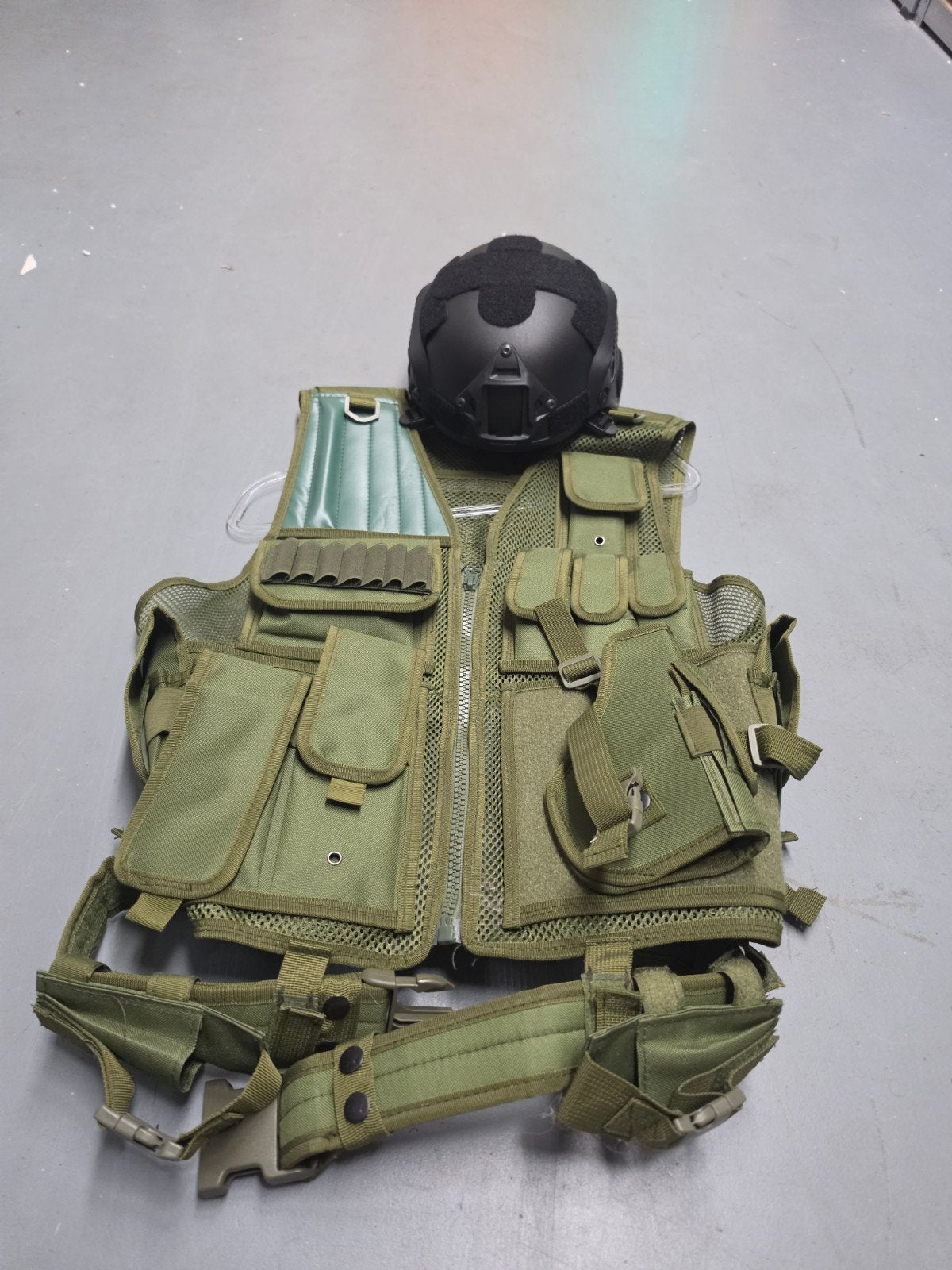 Tactisch Vest met Helm - Airsoft/Cosplay/Carnaval, Ophalen of Verzenden, Gebruikt, Bovenkleding