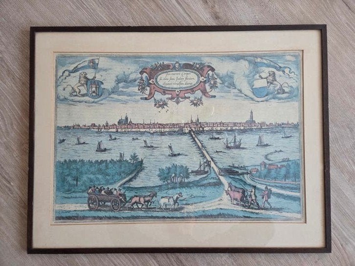 Kampen circa 1581 oude haven, Antiek en Kunst, Ophalen of Verzenden
