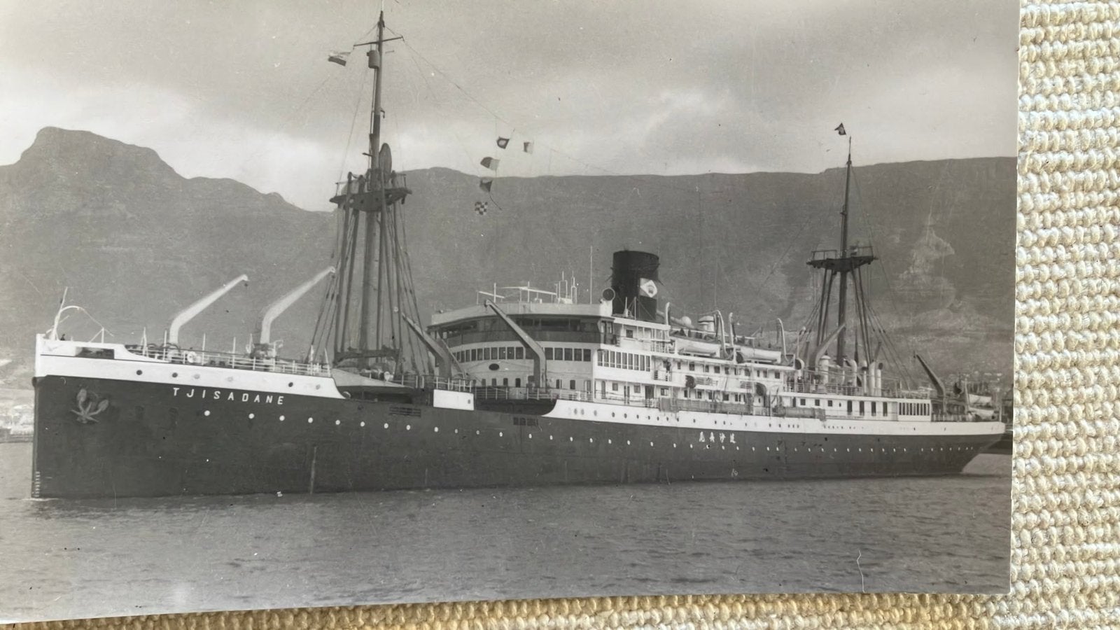 TJISADANE  1931  JCJL KJCPL Kaapstad  Chinese tekens, Verzamelen, Scheepvaart, Ophalen of Verzenden, Zo goed als nieuw, Kaart, Foto of Prent