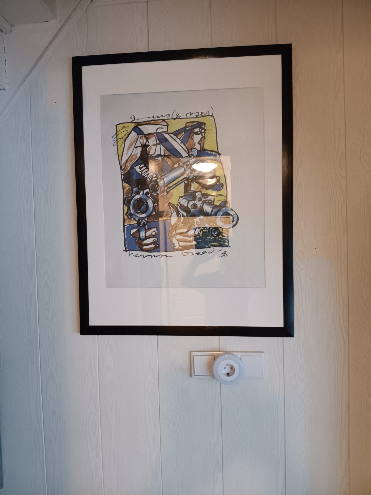 Ingelijste kunstprint van Herman Brood, Ophalen of Verzenden