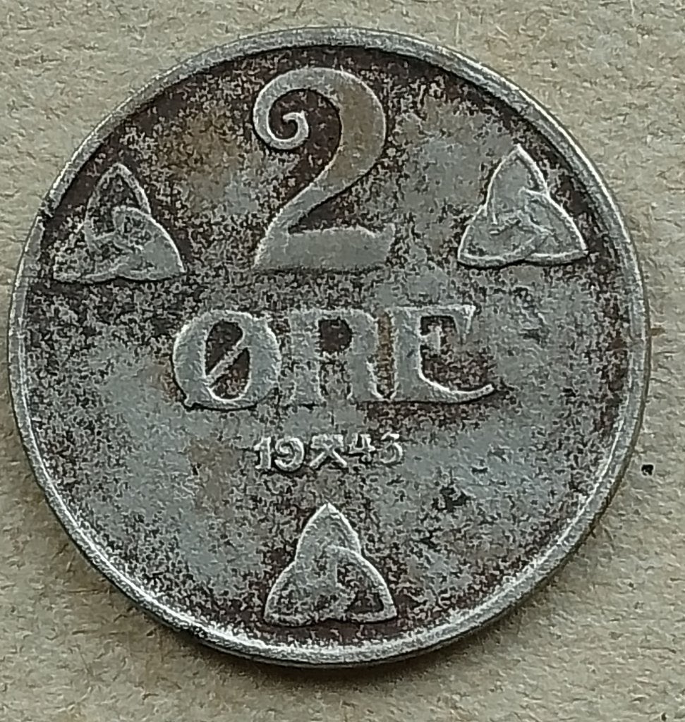 Noorwegen, 2 øre 1943 IJzer., Ophalen of Verzenden, Overige landen, Losse munt