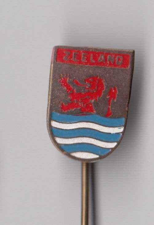 Zeeland gekleurd Provincie wapen speldje, Gebruikt, Niet vindbaar, Niet vindbaar, Speldje of Pin