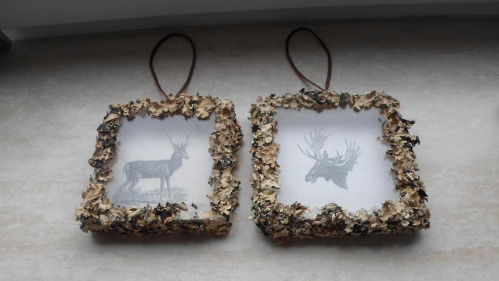 hert en  eland schilderijtjes, Huis en Inrichting, Woonaccessoires | Schilderijen, Tekeningen en Foto's, Minder dan 50 cm, Gebruikt
