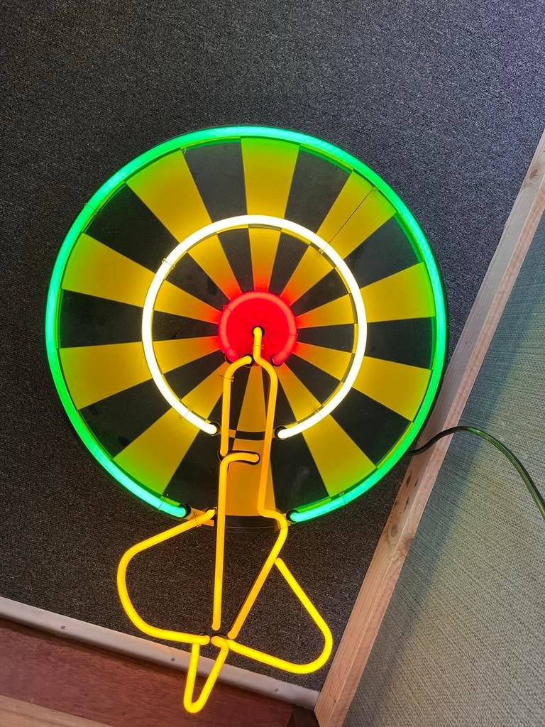 Uniek Neon Dartbord - Decoratief Lichtobject, Ophalen, Gebruikt, Overige typen