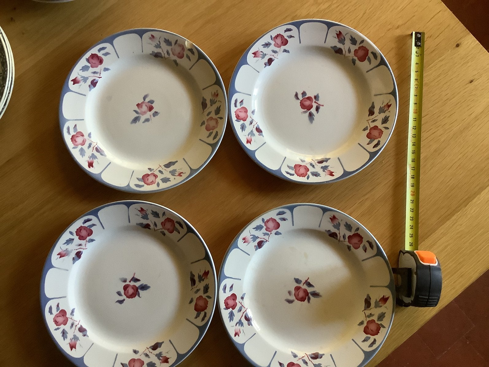 Franse, brocante bordjes Digoin, Ophalen of Verzenden