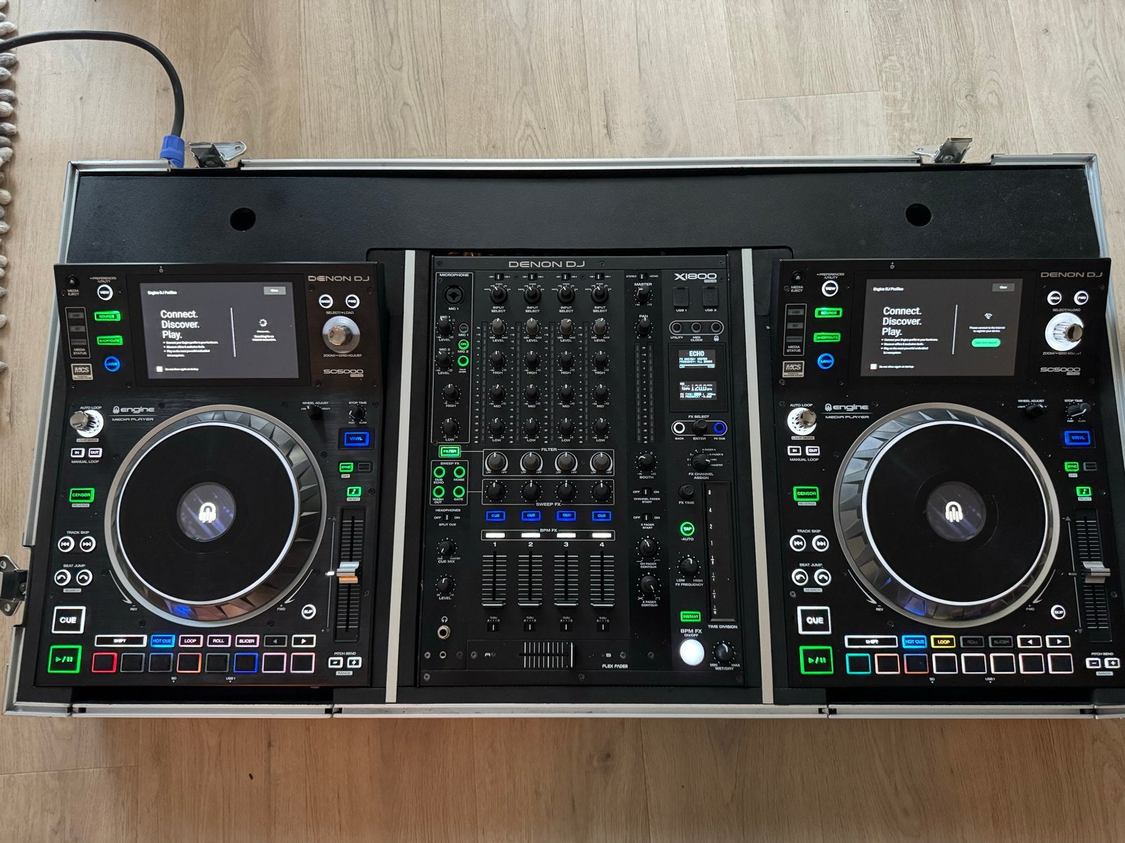 DENON DJ 2x SC5000, X1800 Mixer in MAGMA Flightcase POWERCON, Muziek en Instrumenten, Ophalen, Zo goed als nieuw, Dj-set, Denon