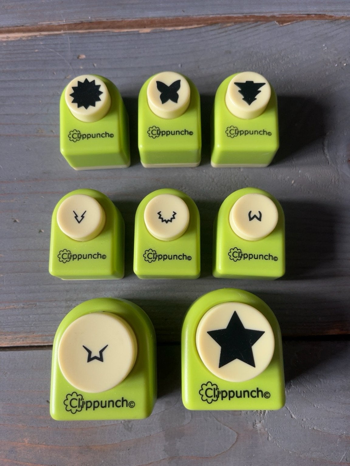 ClipPunch ponsen - 8 stuks voor creatieve projecten, Hobby en Vrije tijd, Gebruikt, Geschikt voor karton, Overige thema's, Gereedschap of Toebehoren
