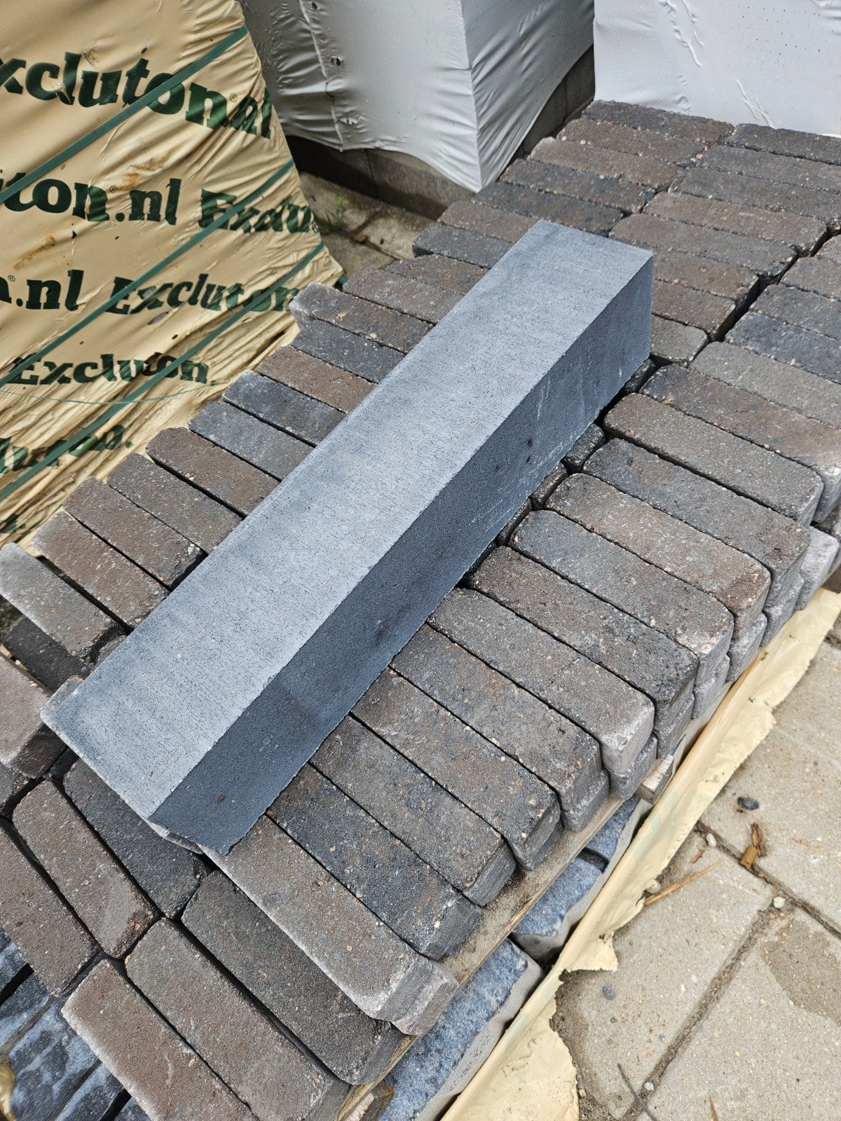 muurelement 12x12x60 Antraciet, Tuin en Terras, Tegels en Klinkers, Ophalen, Beton, Overige typen