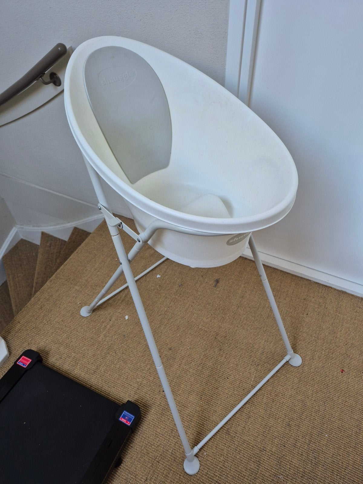 Shnuggle babybad met standaard en thermometer, Gebruikt, Badje, Standaard, Ophalen