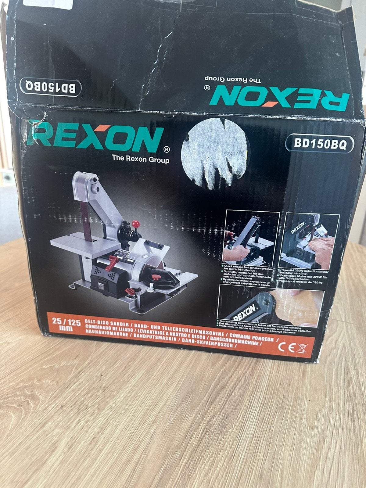 Rexon BD150BQ band- en schijfschuurmachine – €50, Ophalen of Verzenden, Zo goed als nieuw, 1200 watt of meer, 70 mm of meer