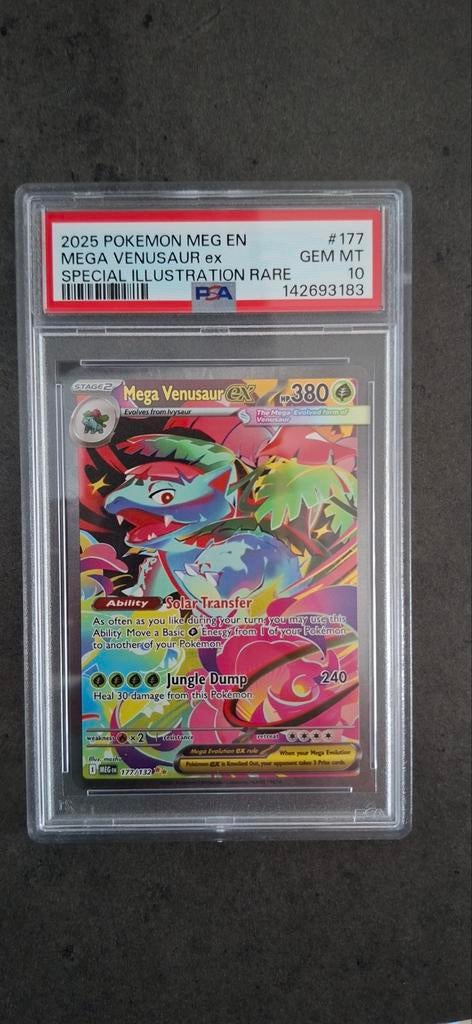 Pokemon Mega Venusaur EX #177 PSA 10 GEM MT Slab, Ophalen of Verzenden, Zo goed als nieuw, Losse kaart, Foil
