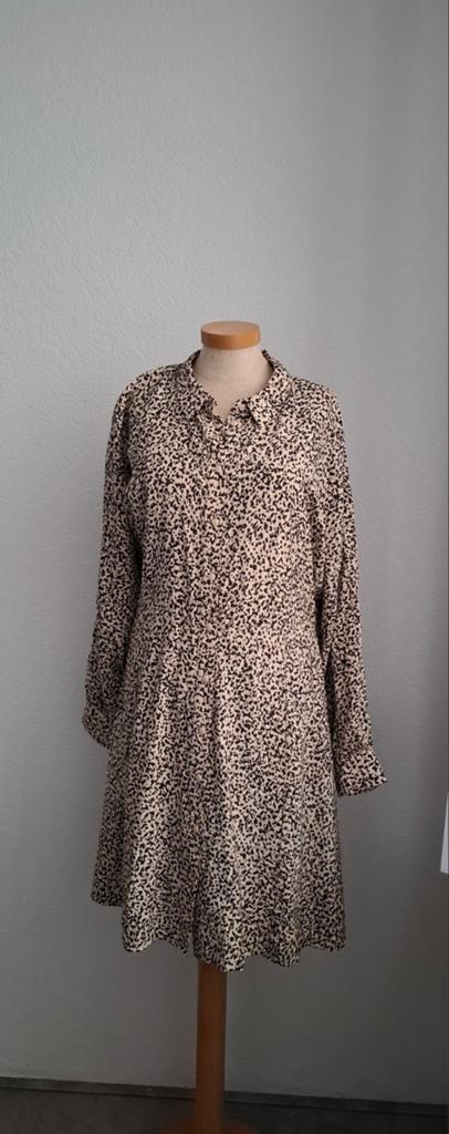 Leopard Print Jurk - Maat S MSCH Copenhagen, Kleding | Dames, Jurken, Beige, Ophalen of Verzenden, Zo goed als nieuw, MSCH COPENHAGEN