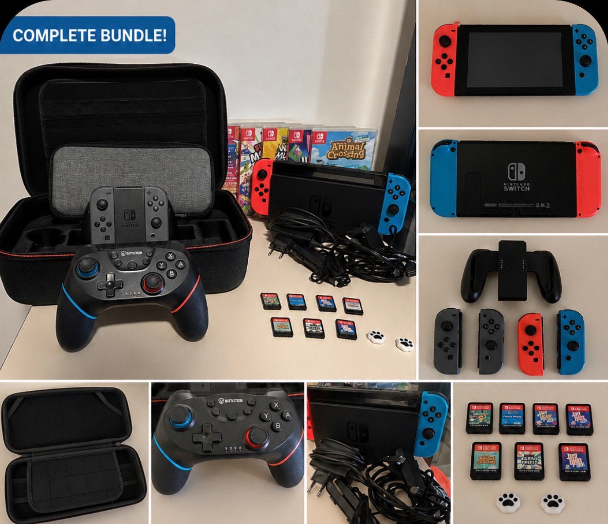 Nintendo Switch V2 hele bundel helemaal compleet plus extra, Spelcomputers en Games, Spelcomputers | Nintendo Switch, Met games