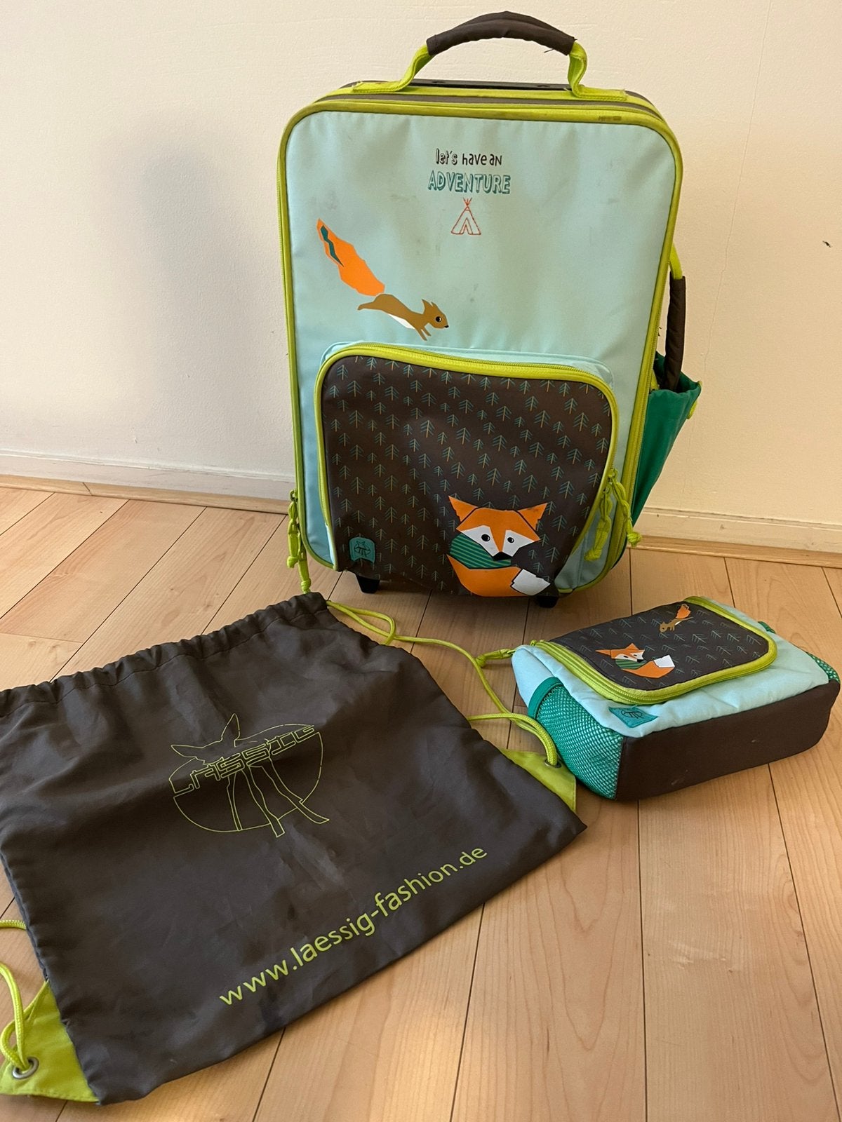 Lässig kinder trolley + toilettas, Ophalen, Hard kunststof, Minder dan 50 cm, Zo goed als nieuw