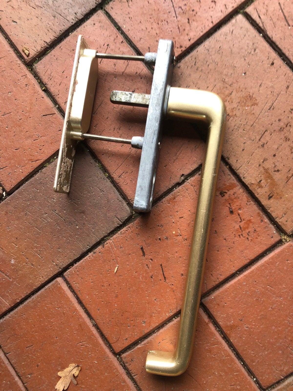Hefschuifgreep, voor schuifpui gebruikt, Ophalen, Gebruikt, Koper of Messing, Klink of Kruk
