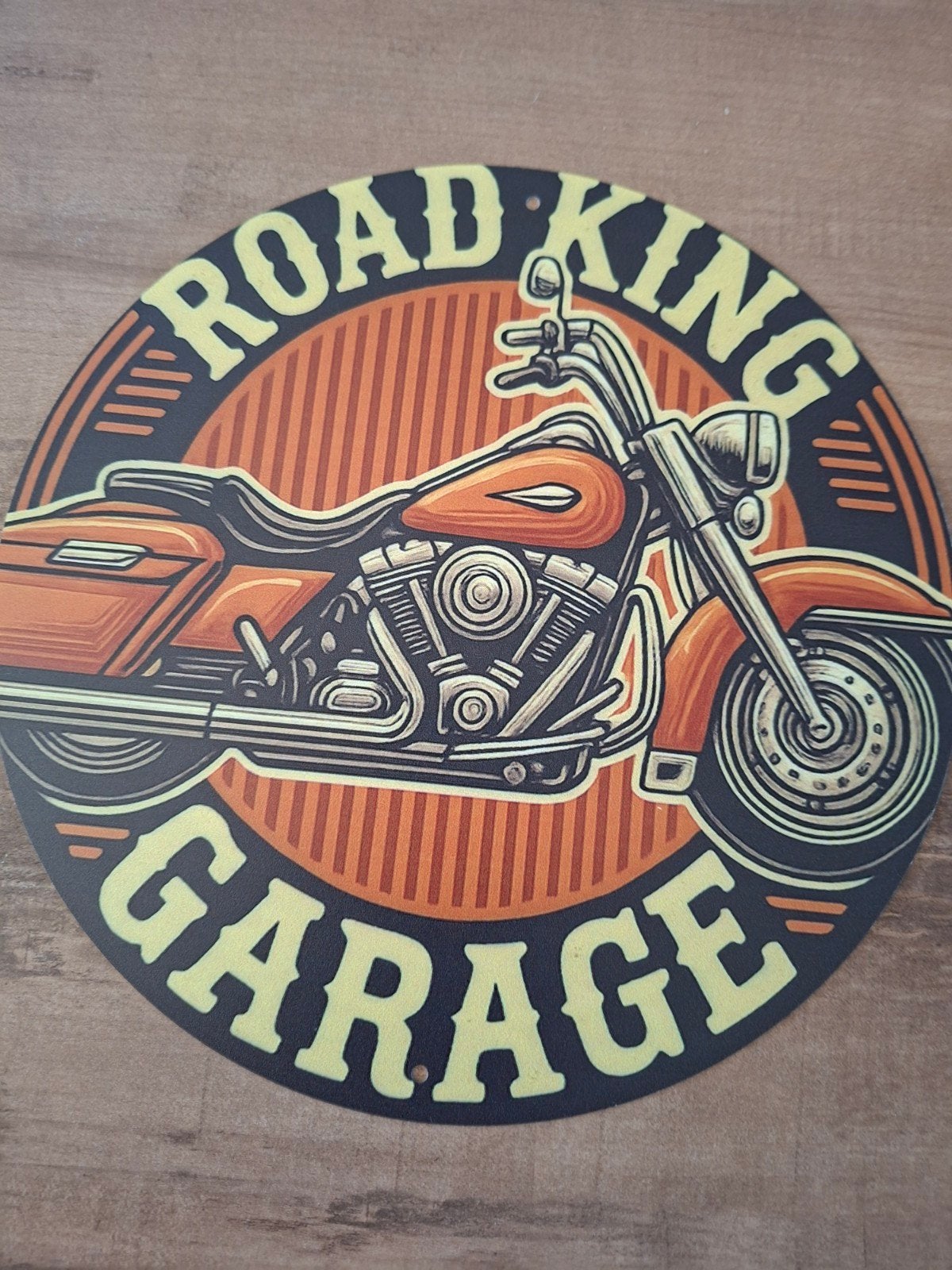 Metalen bord Road King Garage 20 cm, Ophalen of Verzenden, Zo goed als nieuw, Meerkleurig, Metaal