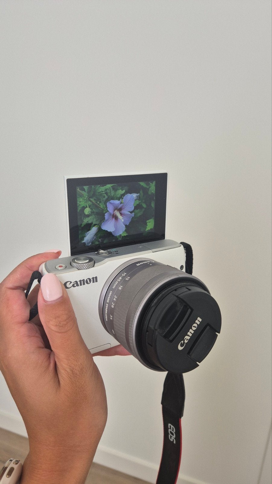 Canon EOS M10 Systeemcamera - Wit, Audio, Tv en Foto, Fotocamera's Digitaal, Ophalen, Gebruikt, Lensdop, Canon