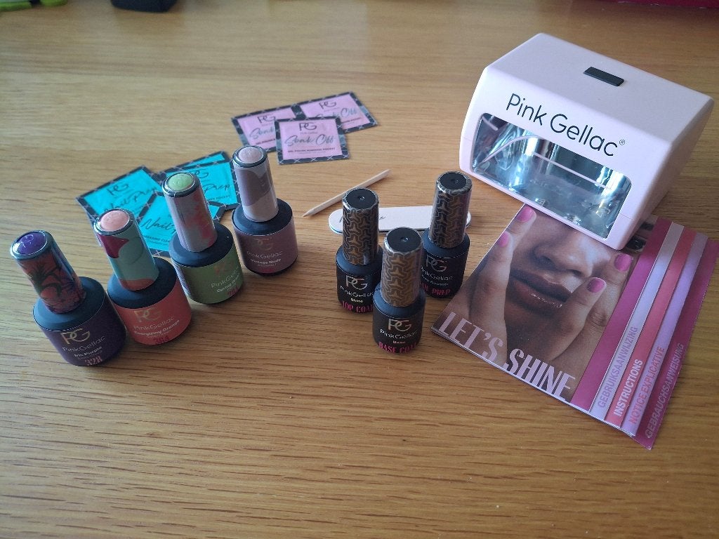 Pinc gellac set met 4 kleuren en lamp, Ophalen, Gebruikt, Toebehoren, Handen en Nagels