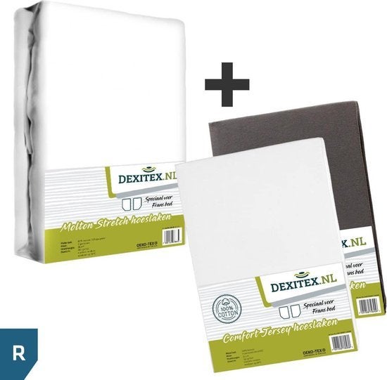 Textielpakket Frans bed, 2 hoeslakens + 1 molton Rechts 1 x, Niet ingevuld, Niet ingevuld, Niet ingevuld