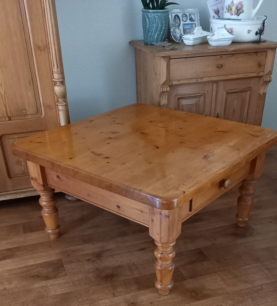 grenen salontafel, Huis en Inrichting, Tafels | Salontafels, Ophalen, Gebruikt, 50 tot 100 cm, Vierkant