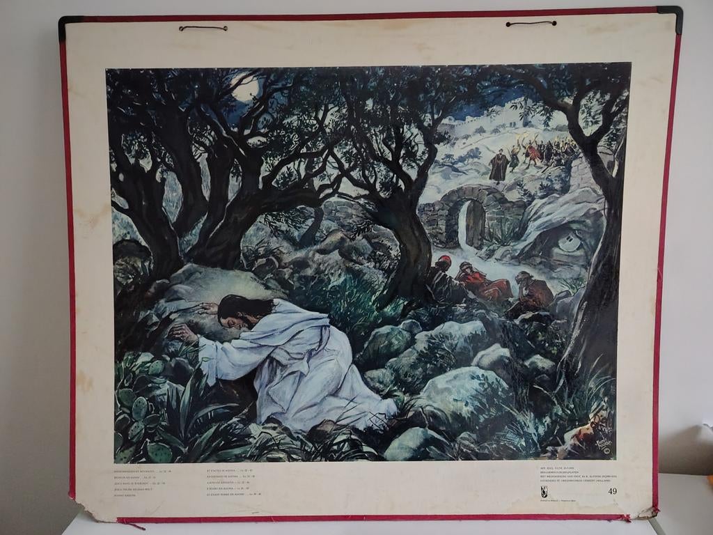 Pasen: Bellarminus Schoolplaat - Jezus in Gethsemane nr 49, Ophalen, Geschiedenis