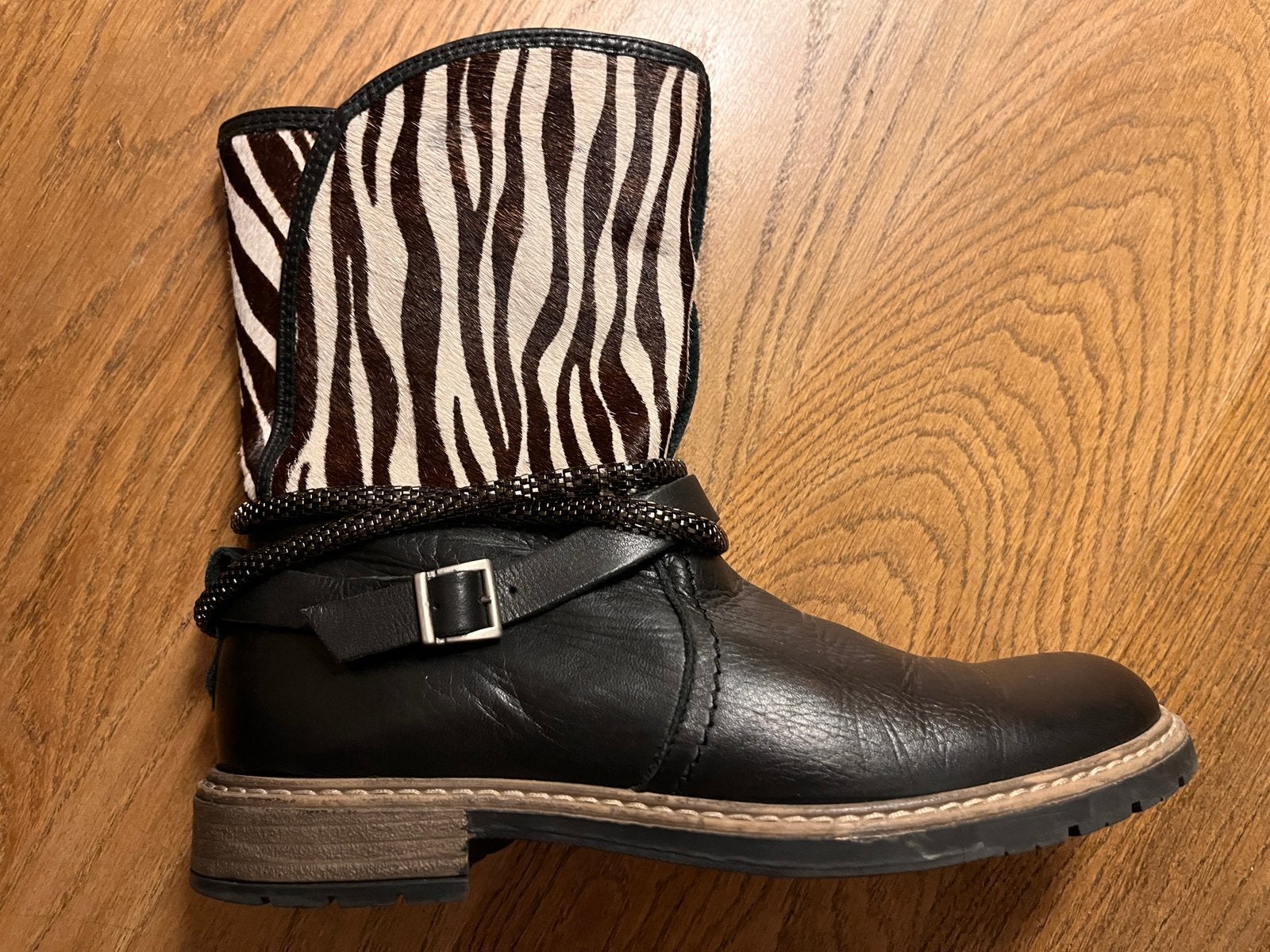 ZGAN Red Rag Leren Laars Smal maat 40 zwart zebra, Meisje, Ophalen of Verzenden, Laarzen, Zo goed als nieuw